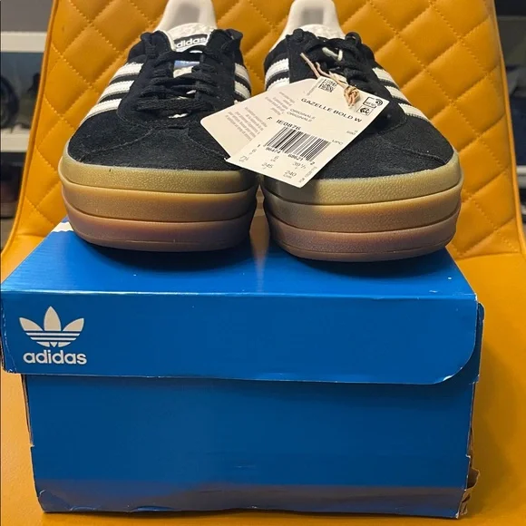 Adidas Originals Gazelle Bold Black/White Sneakers - Picture 2 of 6